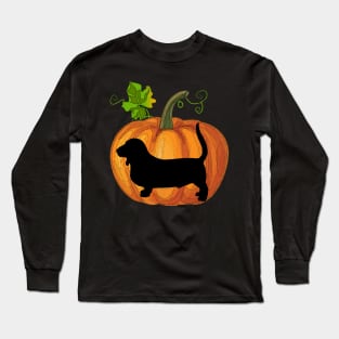 Basset hound in pumpkin Long Sleeve T-Shirt